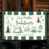 Camp Bachelorette Camping Hand getrokken groene st Spandoek