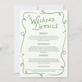 Camp Bachelorette Green Camping Itinerary Kaart (Achterkant)