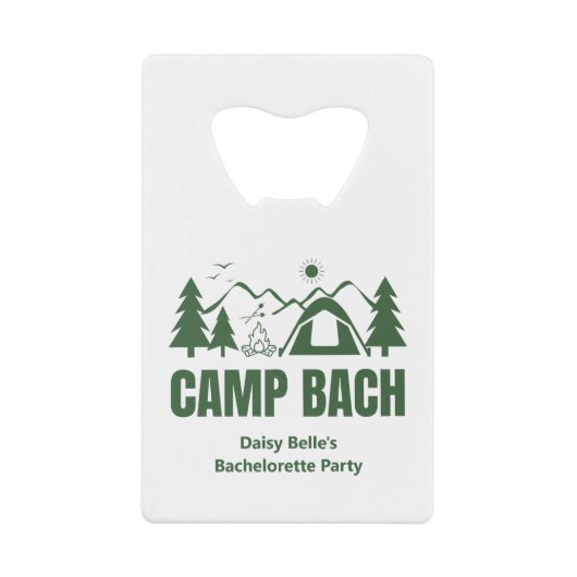 Camp Bachelorette Green Cooler Creditkaart Flessenopener (Voorkant)