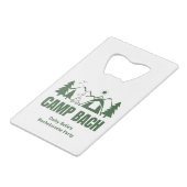 Camp Bachelorette Green Cooler Creditkaart Flessenopener (Voorkant Gekanteld)