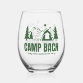 Camp Bachelorette Green Drinkware Set Wijnglas Zonder Voet (Achterkant)
