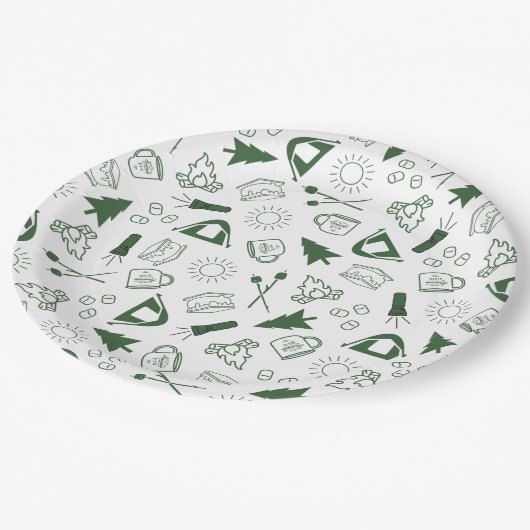 Camp Bachelorette Green Paper Napkin Papieren Bordje (Gekanteld)