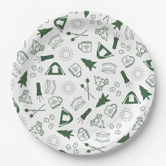 Camp Bachelorette Green Paper Napkin Papieren Bordje (Voorkant)