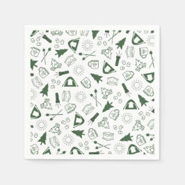 Camp Bachelorette Green Paper Napkin Servet