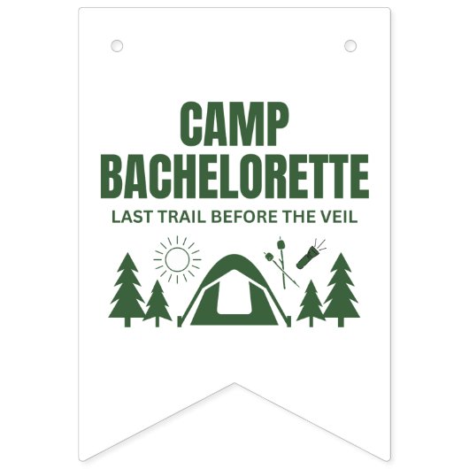 Camp Bachelorette Green Weekend bunting banner (Eerste vlag)