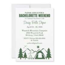 Camp Bachelorette Green Weekend Uitnodiging