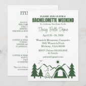 Camp Bachelorette Green Weekend Uitnodiging (Voorkant / Achterkant)