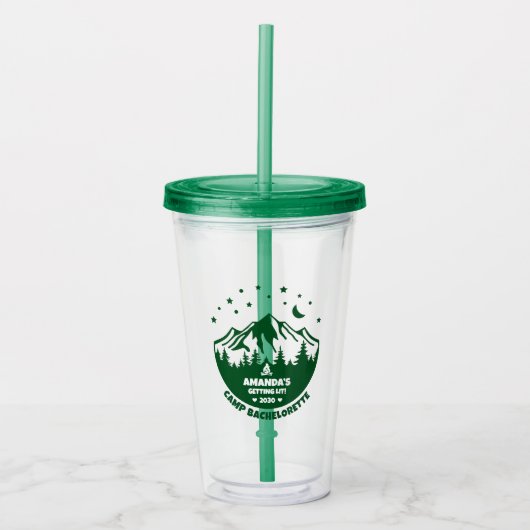 Camp Bachelorette | Groene bruidsmeisje  Acryl Drinkbeker (Voorkant)