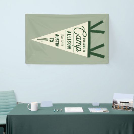 Camp Bachelorette Groene Wimpel Spandoek (Beurs)