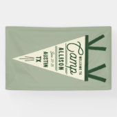 Camp Bachelorette Groene Wimpel Spandoek (Horizontaal)