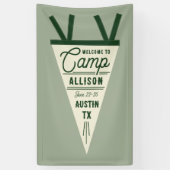 Camp Bachelorette Groene Wimpel Spandoek (Verticaal)