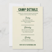 Camp Bachelorette Groene Wimpel Uitnodiging (Achterkant)