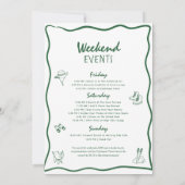 Camp Bachelorette Hand Drawn Itinerary Weekend Kaart (Achterkant)