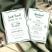 Camp Bachelorette Hand Drawn Itinerary Weekend Kaart