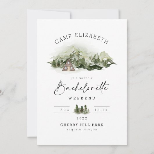 Camp Bachelorette in het Bossen Weekend Kaart (Voorkant)