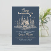 Camp Bachelorette Invitation Kaart (Staand voorkant)