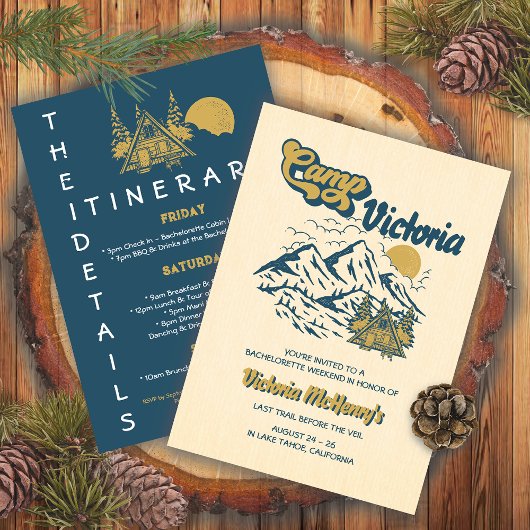 Camp Bachelorette Itinerary Girls Weekend Party Kaart