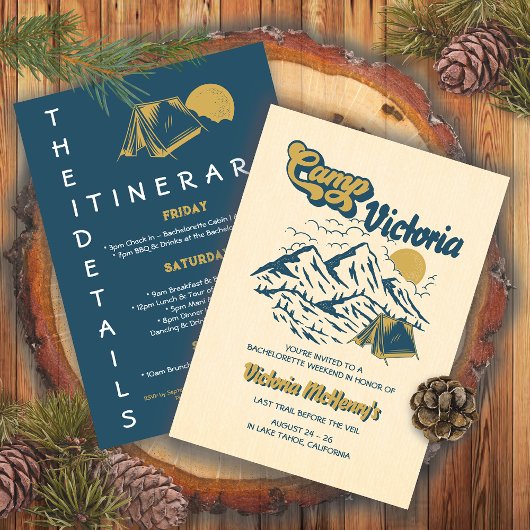 Camp Bachelorette Itinerary Girls Weekend Party Kaart