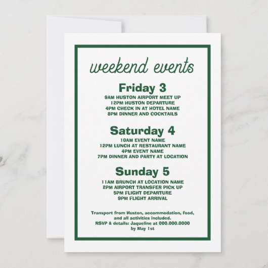 Camp Bachelorette Kaart (Achterkant)