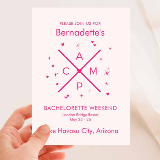 CAMP Bachelorette Meisjes Trip Kaart