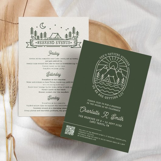 Camp Bachelorette Modern Rustiek Party Kaart