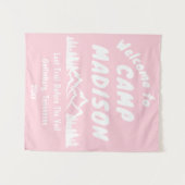 Camp Bachelorette Mountain Camping Party Roze bord Wandkleed (Voorkant (horizontaal))