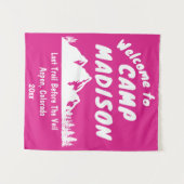 Camp Bachelorette Mountain Party Camping Prop Sign Wandkleed (Voorkant (horizontaal))