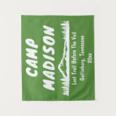 Camp Bachelorette Mountain Trip Camping Prop Sign Wandkleed (Voorkant)