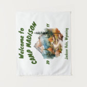 Camp Bachelorette Party Berg Camping Prop Sign Wandkleed (Voorkant)