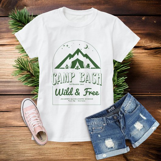 Camp Bachelorette Party Bruidsmeisjes Gift Groen T-shirt
