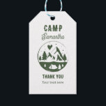Camp Bachelorette Party Camping Bach Weekend Cadeaulabel<br><div class="desc">A cute hand drawn design featuring bachelorette camping theme illustrations. This green and white camp bach weekend design is ideal for glamping camping bachelorette weekends,  camping girls trip bachelorette parties in mountain,  forest or lake destinations.</div>