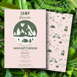 Camp Bachelorette Party Camping Bach Weekend Pink Kaart