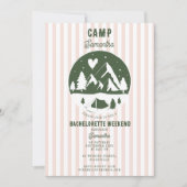 Camp Bachelorette Party Camping Bach Weekend Pink Kaart (Voorkant)