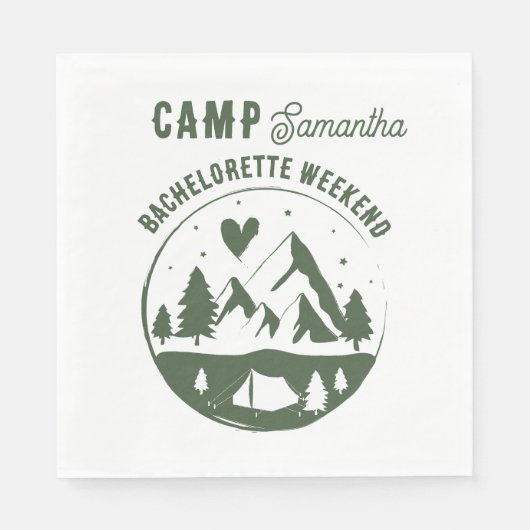 Camp Bachelorette Party Camping Bach Weekend Servet (Voorkant)