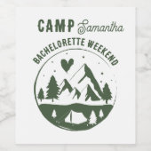 Camp Bachelorette Party Camping Bach Weekend Wijn Etiket (Enkel label)