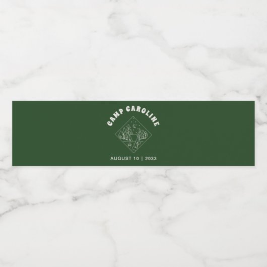 Camp Bachelorette Party Custom Waterfles Etiket (Enkel label)