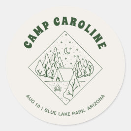 Camp Bachelorette Party Favor Ronde Sticker