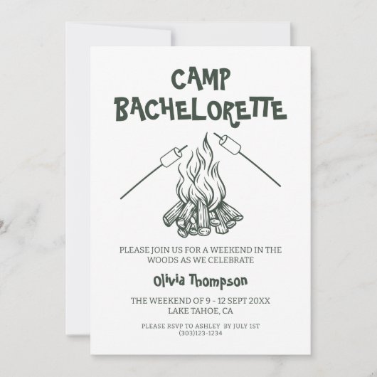 Camp Bachelorette Party Kaart (Voorkant)
