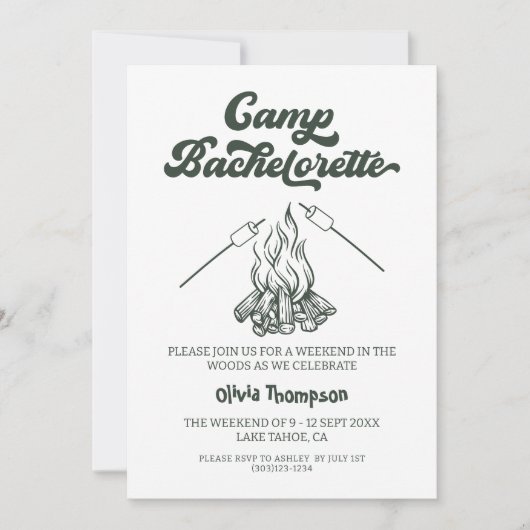 Camp Bachelorette Party Kaart (Voorkant)