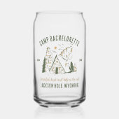 Camp Bachelorette Party Meisjes Camping Trip Custo Blikvorm Glas (Voorkant)