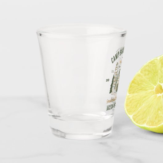 Camp Bachelorette Party Meisjes Camping Trip Custo Shot Glas (Links)