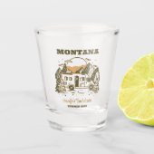 Camp Bachelorette Party Meisjes Trip Glamping Cust Shot Glas (Voorkant)