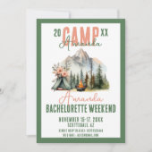 Camp Bachelorette Party Reisschema Weekend Kaart (Voorkant)