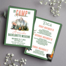 Camp Bachelorette Party Reisschema Weekend