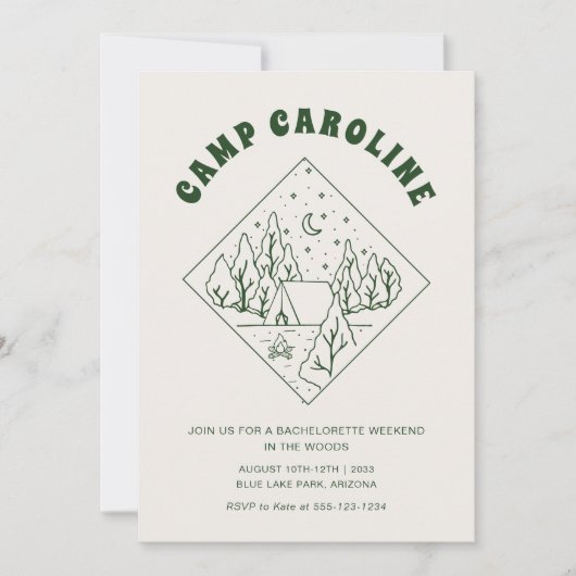 Camp Bachelorette Party Route QR-code Kaart (Voorkant)