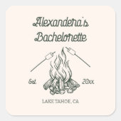 Camp Bachelorette Party Vierkante Sticker (Voorkant)