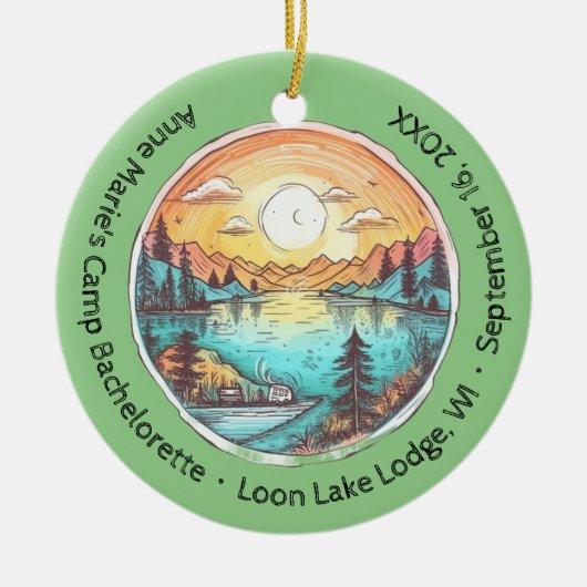 Camp Bachelorette Party Weekend Keepsake Keramisch Ornament (Voorkant)