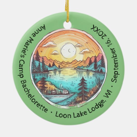 Camp Bachelorette Party Weekend Keepsake Keramisch Ornament (Achterkant)