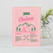 Camp Bachelorette Party Weekend Uitnodiging (Staand voorkant)