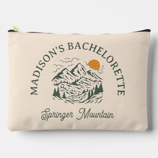 Camp Bachelorette Retro Mountain Aangepaste naam Etui (Voorkant)
